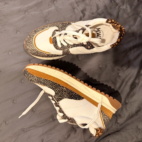 MWL by Madewell Women's Dotted Calf Hair, Leopard, and Brown Sneakers (New) - Picture 2 of 10